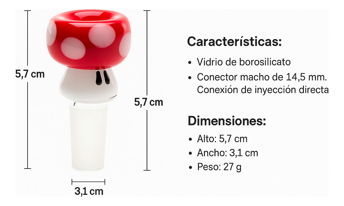 Pieza Para Bong Empire Glassworks Musrhooms Red