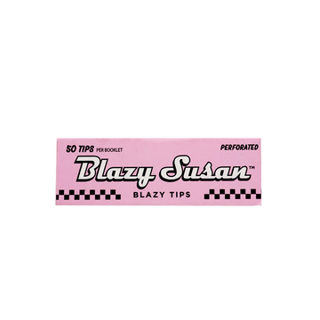 a pink sticker with black text and checkered patterns.
