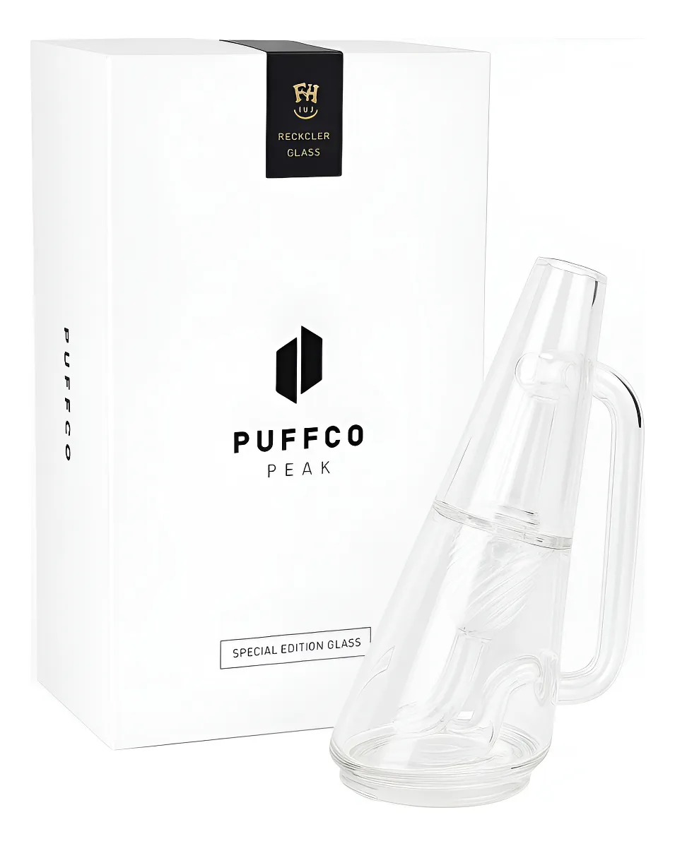 a clear glass pipe with a white box next to it, which is labeled as a special edition glass.