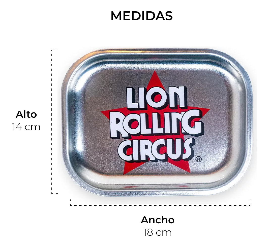 Charola Para Rolar Metal Chica Silver Lion Rolling Circus