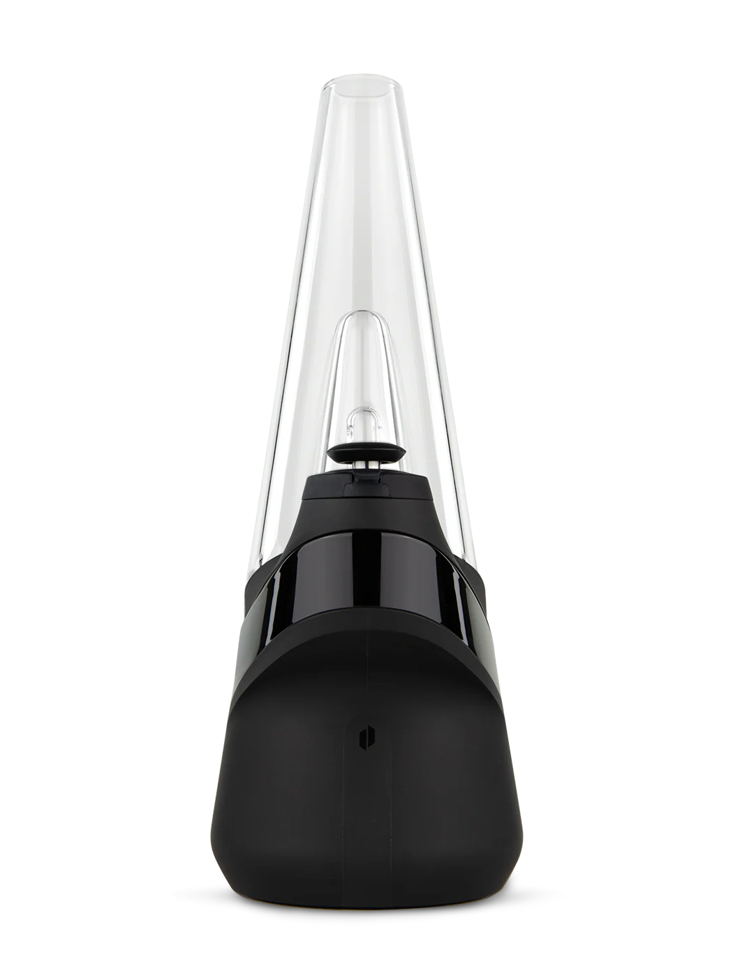 A black and white image of a device with a pointed top, resembling a modern, sleek design.