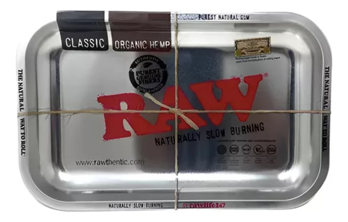 Charola Raw Para Rolar Metal Bandeja Plateada Mediana