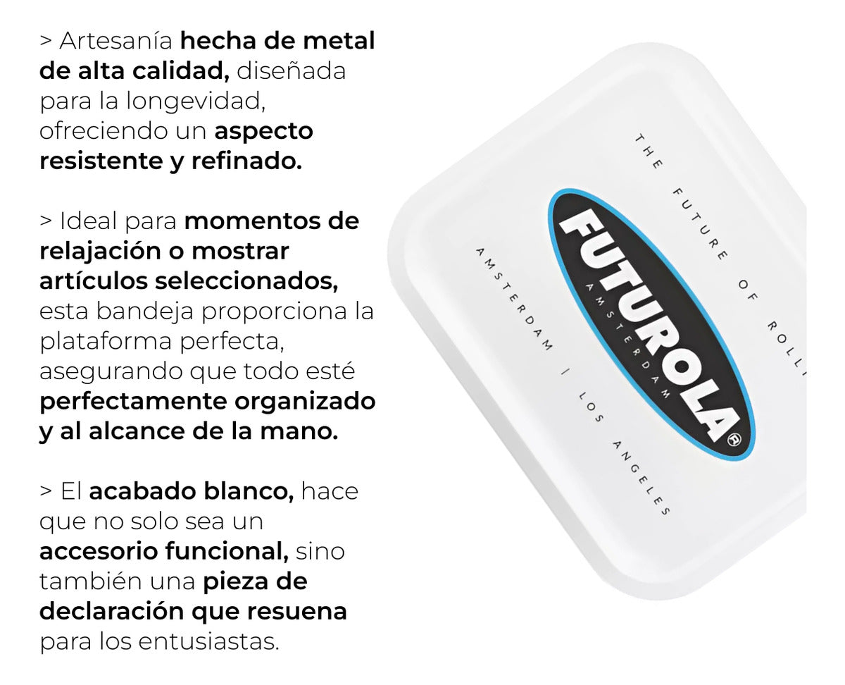 Charola Para Rolar Bandeja Forjar Futurola Mediana Blanca