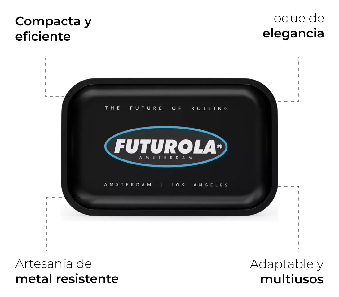 Charola Para Rolar Metal Bandeja Futurola Mediana Negra