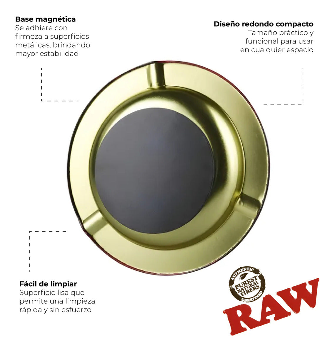 Raw Rolling Tray Cenicero Magnetico