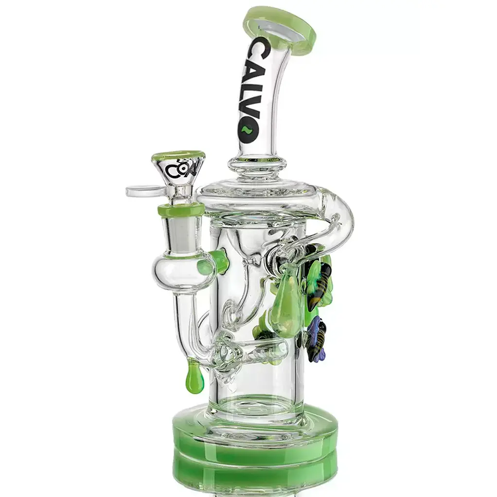 Bong Calvo Glass Bee Recycler Color Verde