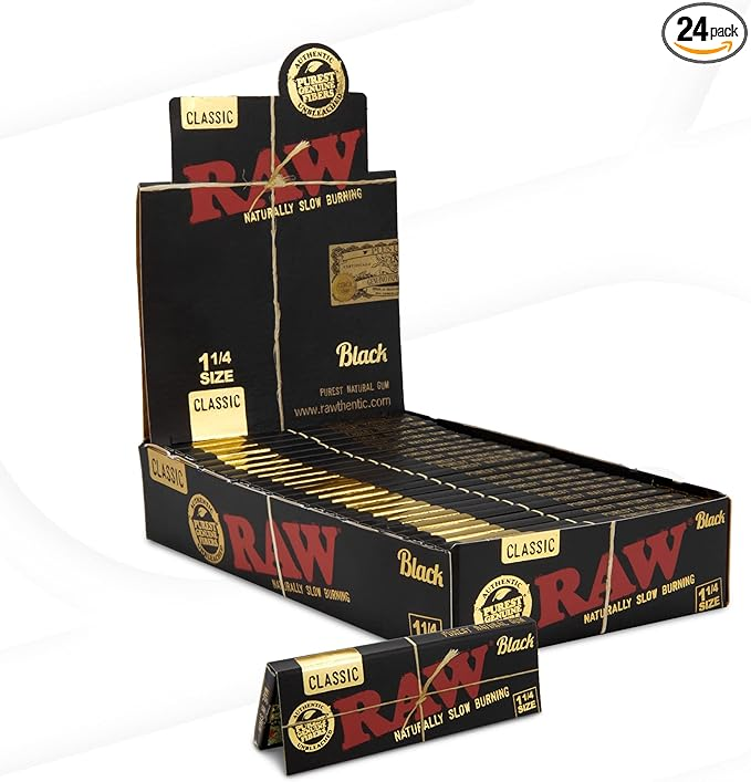 Papel De Liar Clasico Black Crudo y Sin Refinar Size 1.25 x 1 1/4 50 Und.