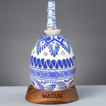 Pipa Bong Macusi Ceramica Artesanal Bubbler Talavera Azul Marino