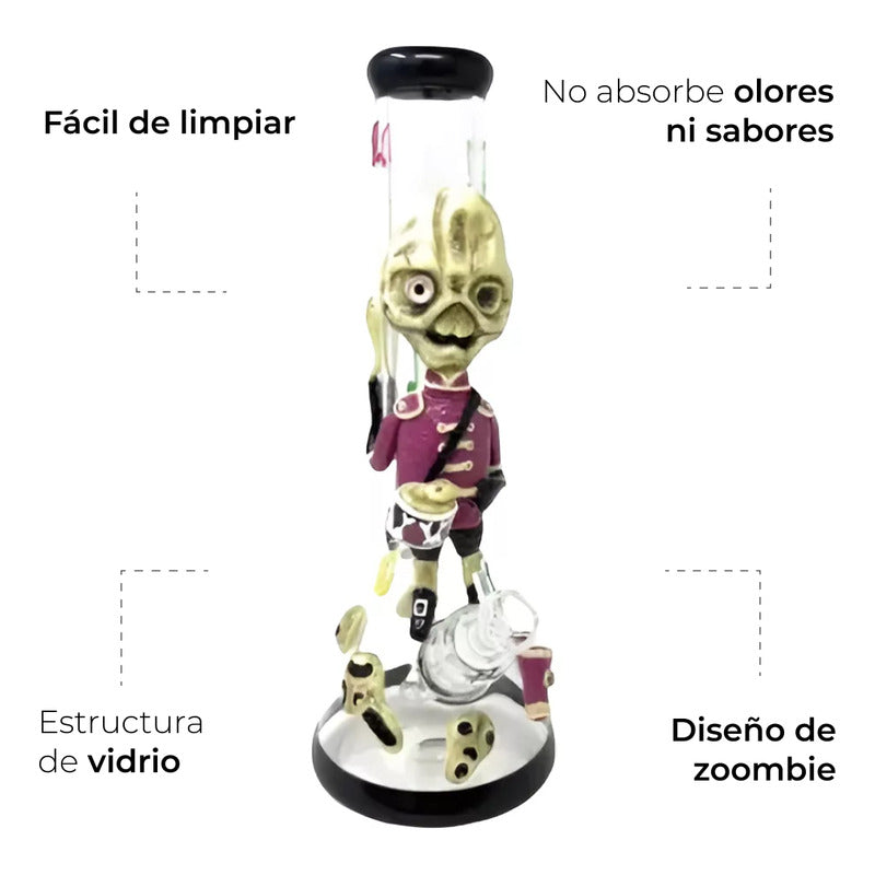 Ice Bong De Vidrio De Zoombie Tamborero (agua)