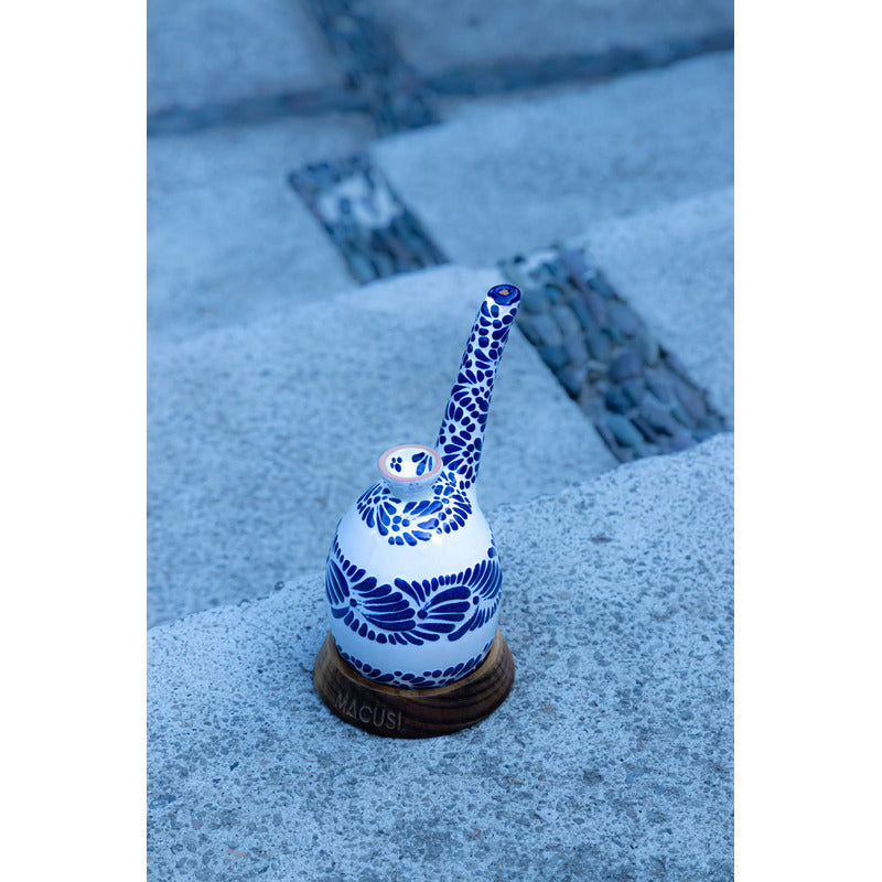 Pipa Bong Macusi Ceramica Artesanal Bubbler Talavera Azul Marino