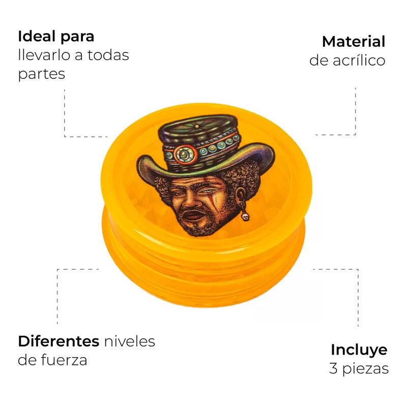 Grinder Acrilico 3 Partes 50mm Lion Rolling Circus