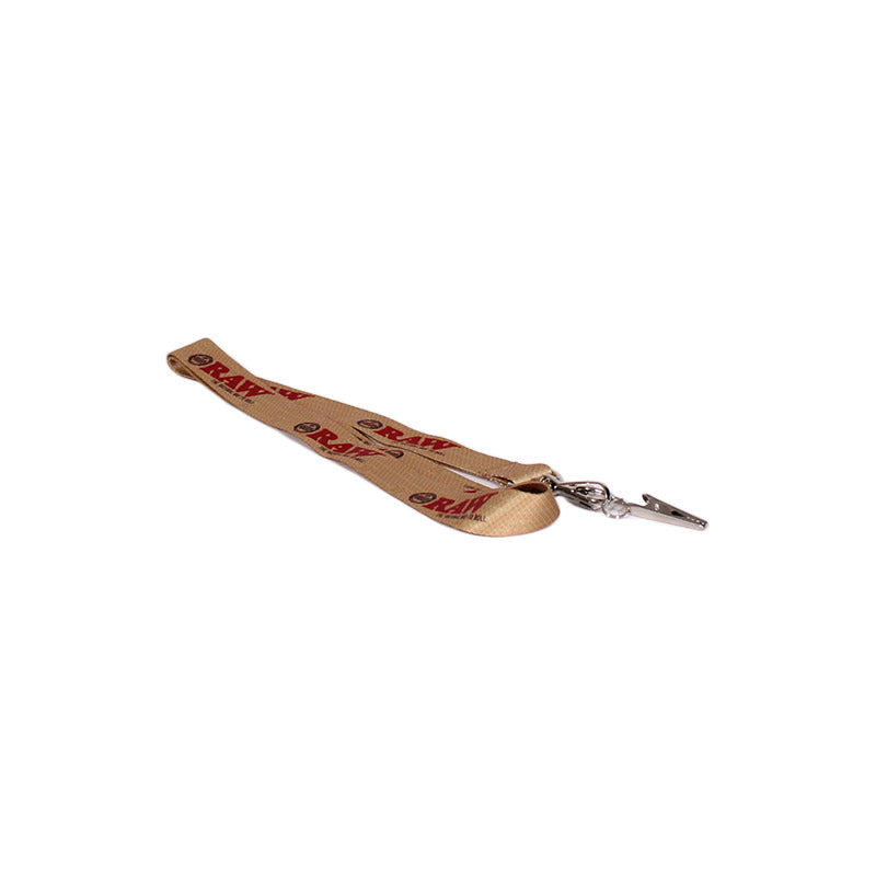 Cordon Crudo Raw Lanyard Con Cierre Giratorio Beige