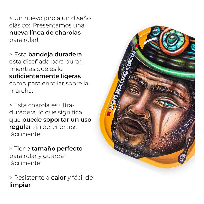 Charola De Metal Bandeja Chica Full Print Lion Rolling Circus