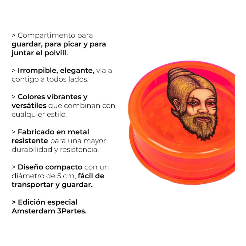 Grinder Acrilico 3 Partes 50mm Lion Rolling Circus