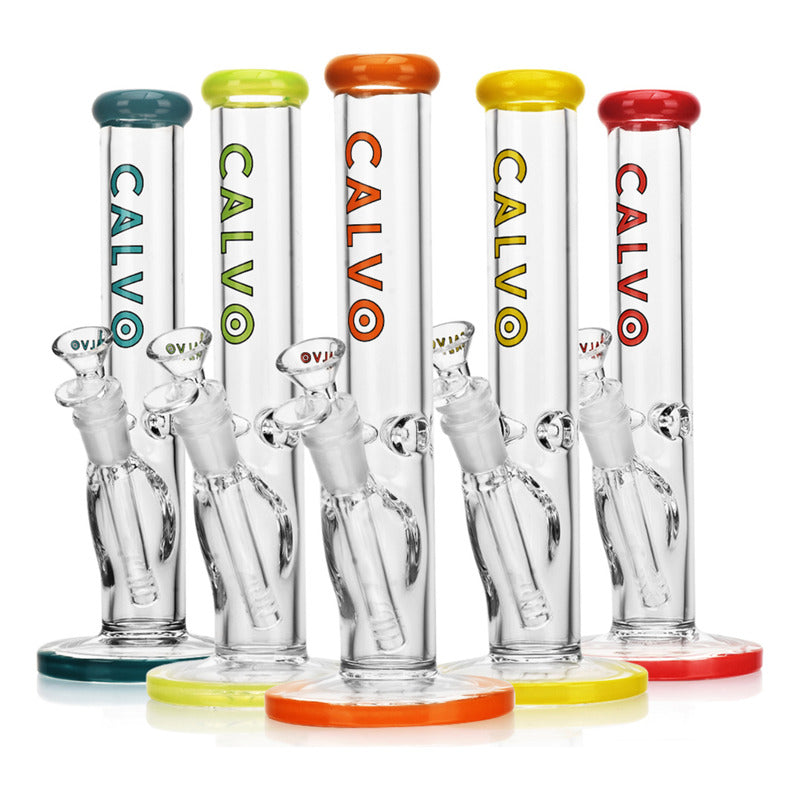 Bong Calvo Glass  Straight Tube Premium 25cm Premium Verde Lima