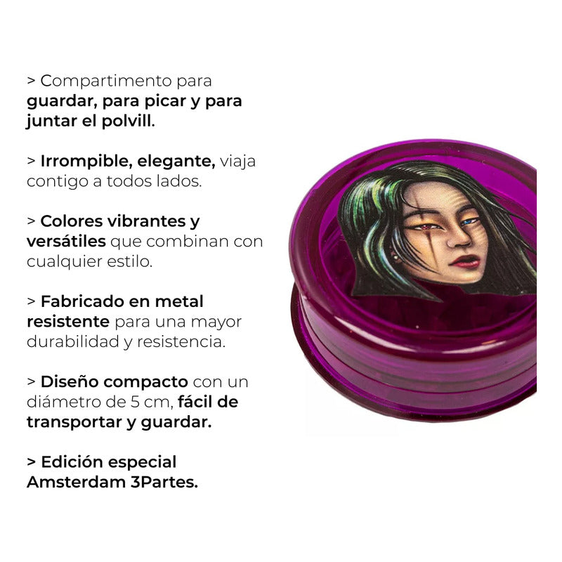 Grinder Acrilico 3 Partes 50mm Lion Rolling Circus