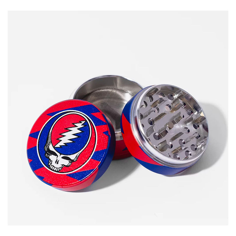 Grinder Moledor Aluminio 63.5mm Grateful Dead Blazy Susan Rojo Azul