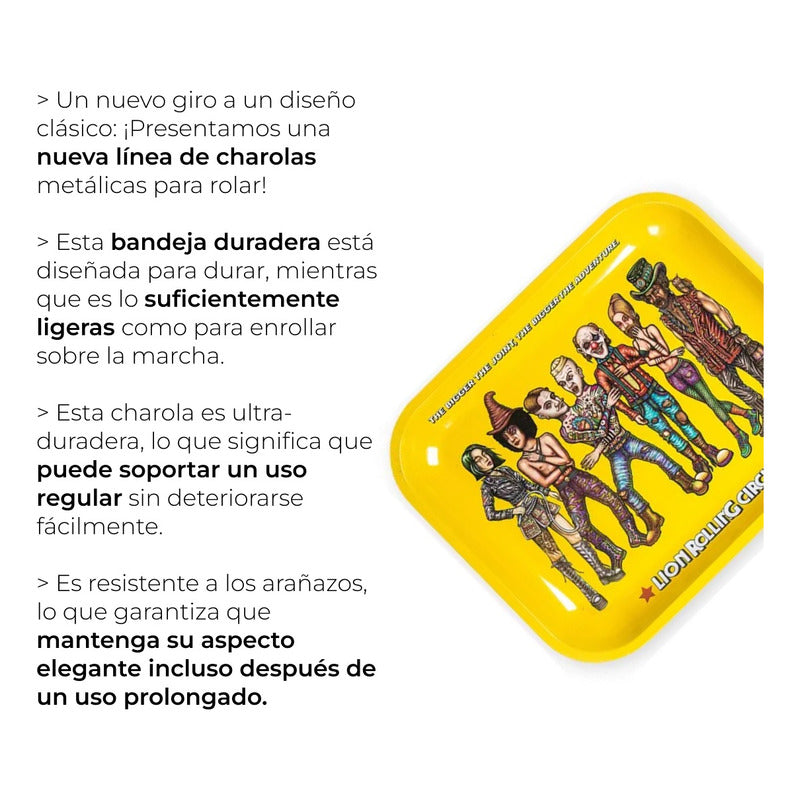 Charola De Metal Bandeja Grande Lion Rolling Circus
