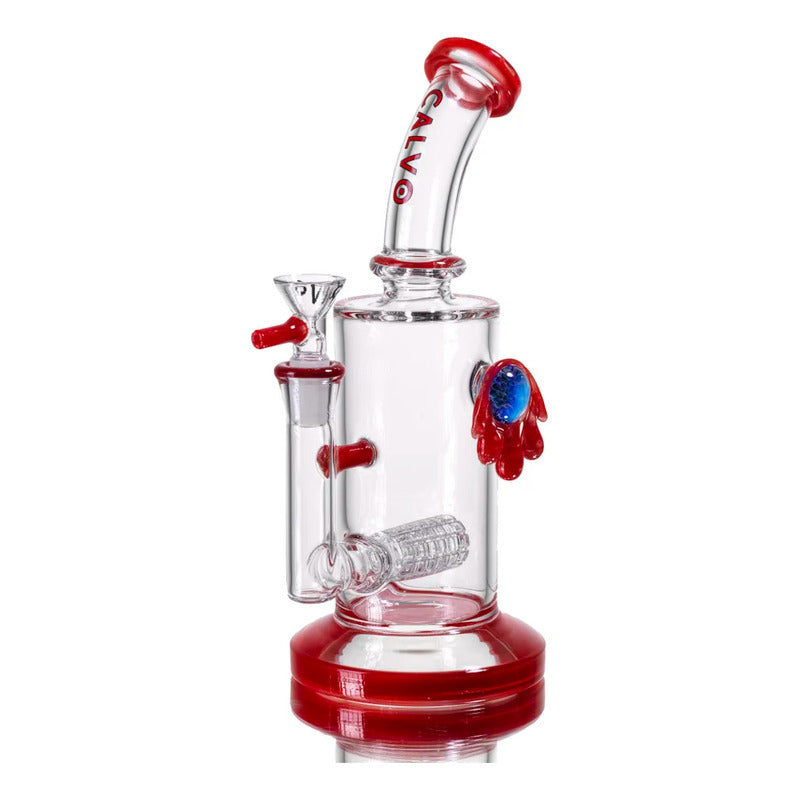 Bong Calvo Glass Rig Implosion Con Percolacion Red 21 Cm Rig Rojo