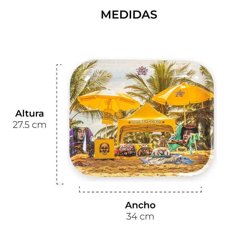 Charola De Metal Bandeja Grande Lion Rolling Circus