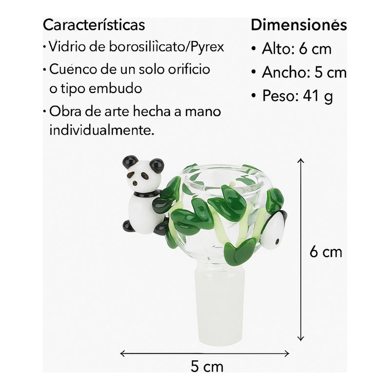 Pieza Para Bong Empire Glassworks Panda Cub Panda Blanco