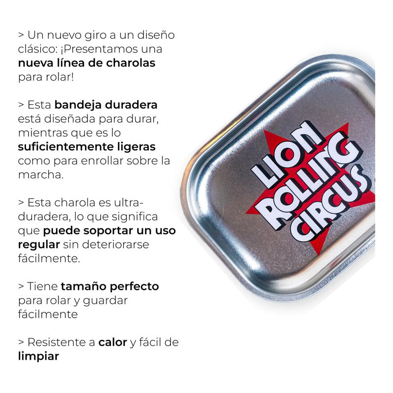 Charola De Metal Chica Silver Lion Rolling Circus