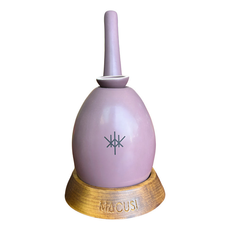 Pipa Bong Macusi Ceramica Artesanal Bubbler Morado Lila