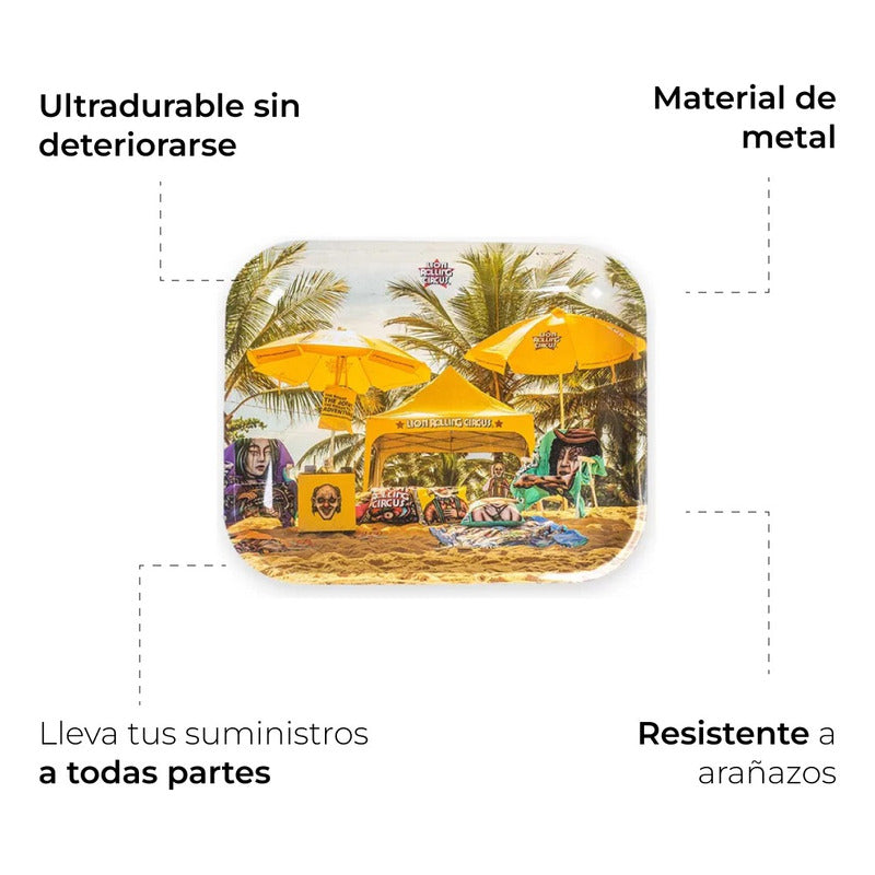 Charola De Metal Bandeja Grande Lion Rolling Circus