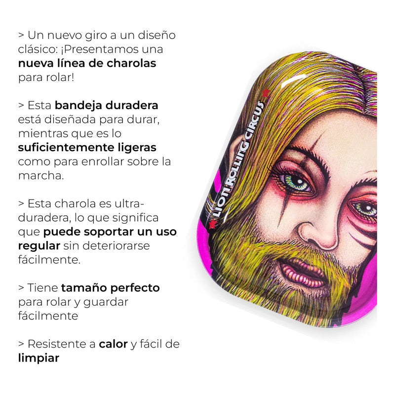 Charola De Metal Bandeja Chica Full Print Lion Rolling Circus