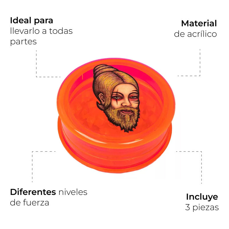 Grinder Acrilico 3 Partes 50mm Lion Rolling Circus