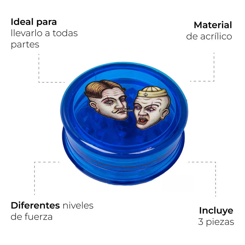 Grinder Acrilico 3 Partes 50mm Lion Rolling Circus