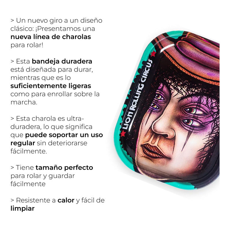 Charola De Metal Bandeja Chica Full Print Lion Rolling Circus