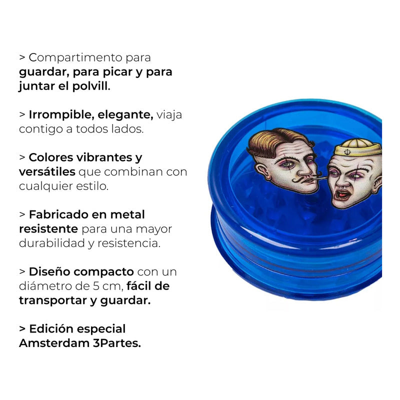 Grinder Acrilico 3 Partes 50mm Lion Rolling Circus