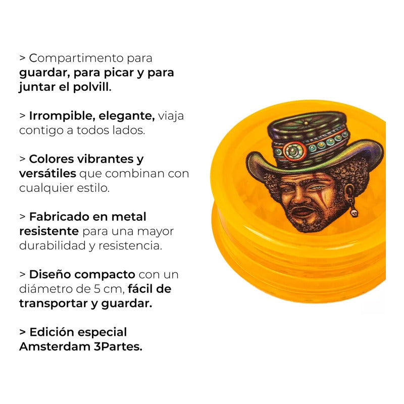 Grinder Acrilico 3 Partes 50mm Lion Rolling Circus