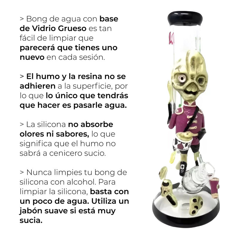 Ice Bong De Vidrio De Zoombie Tamborero (agua)