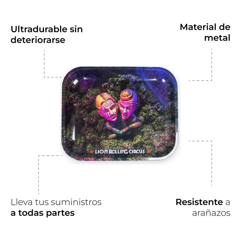 Charola De Metal Bandeja Grande Lion Rolling Circus