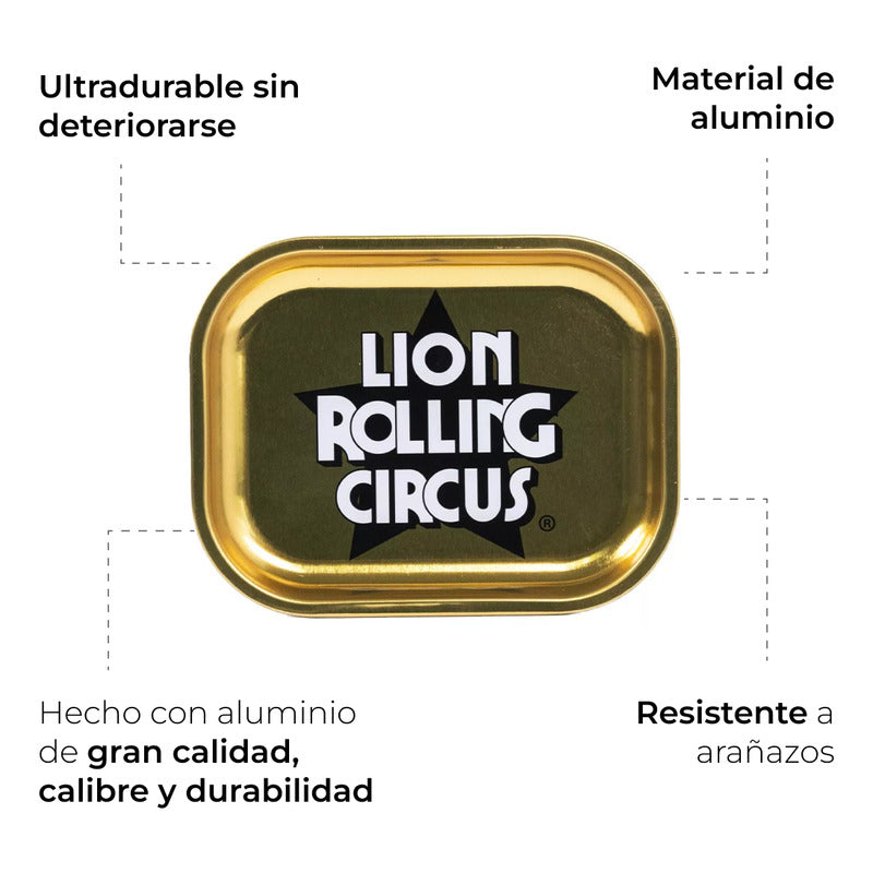 Charola De Metal Chica Gold Lion Rolling Circus