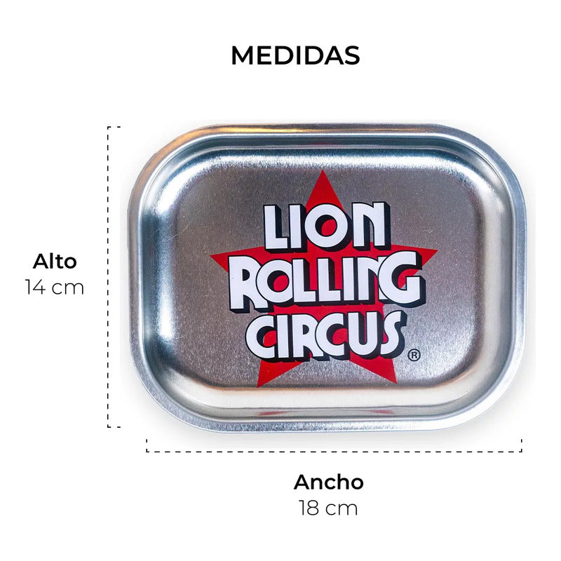 Charola De Metal Chica Silver Lion Rolling Circus