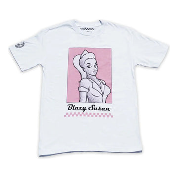 Playera Blanca Unisex Antifashion Estampa Blazy Susan