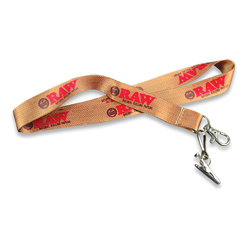 Cordon Crudo Raw Lanyard Con Cierre Giratorio Beige