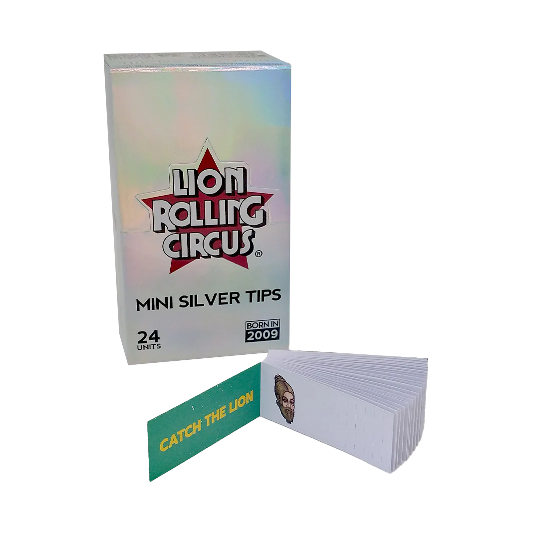 Papel Filtro Carton Silver Mini 50 Hojas por Paquete Lion Rolling Circus