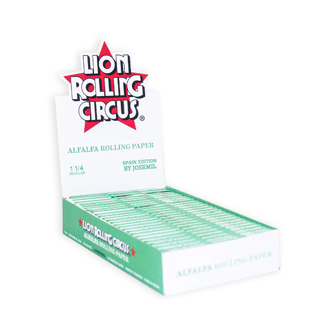 Papel de Liar Alfalfa 1 1/4 50 Hojas por Paquete Lion Rolling Circus