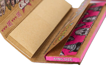 Papel De Liar Unbleached King Size 32 Hojas Por paquete con Papel Filtro Lion Rollin Circus