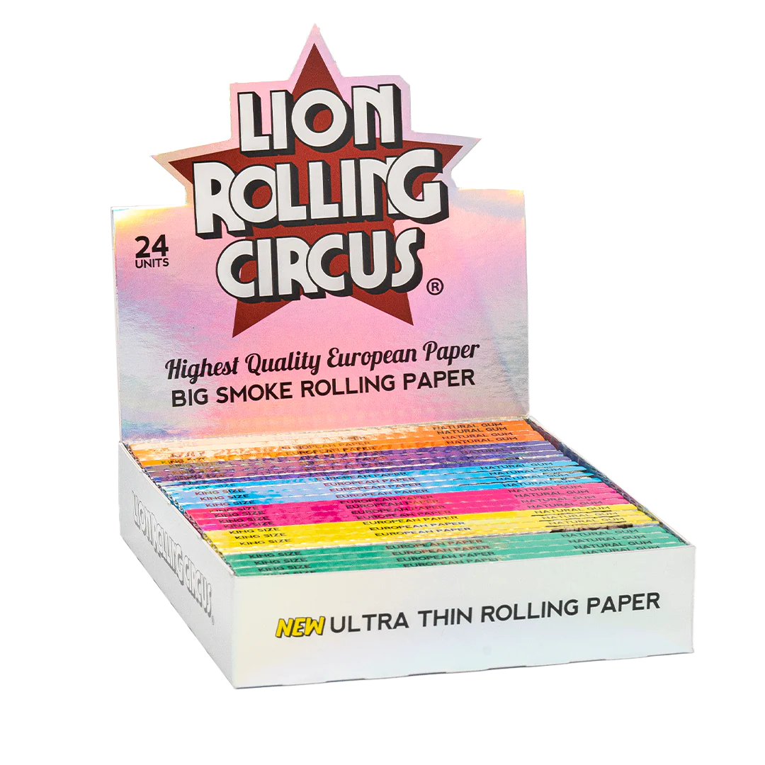 Papel de Liar Silver Big Smoke 50 Hojas por Paquete Lion Rolling Circus
