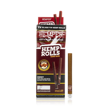 Preenrollados De Cañamo King Size Sweet Con Punta De Vidrio Paquete de 2