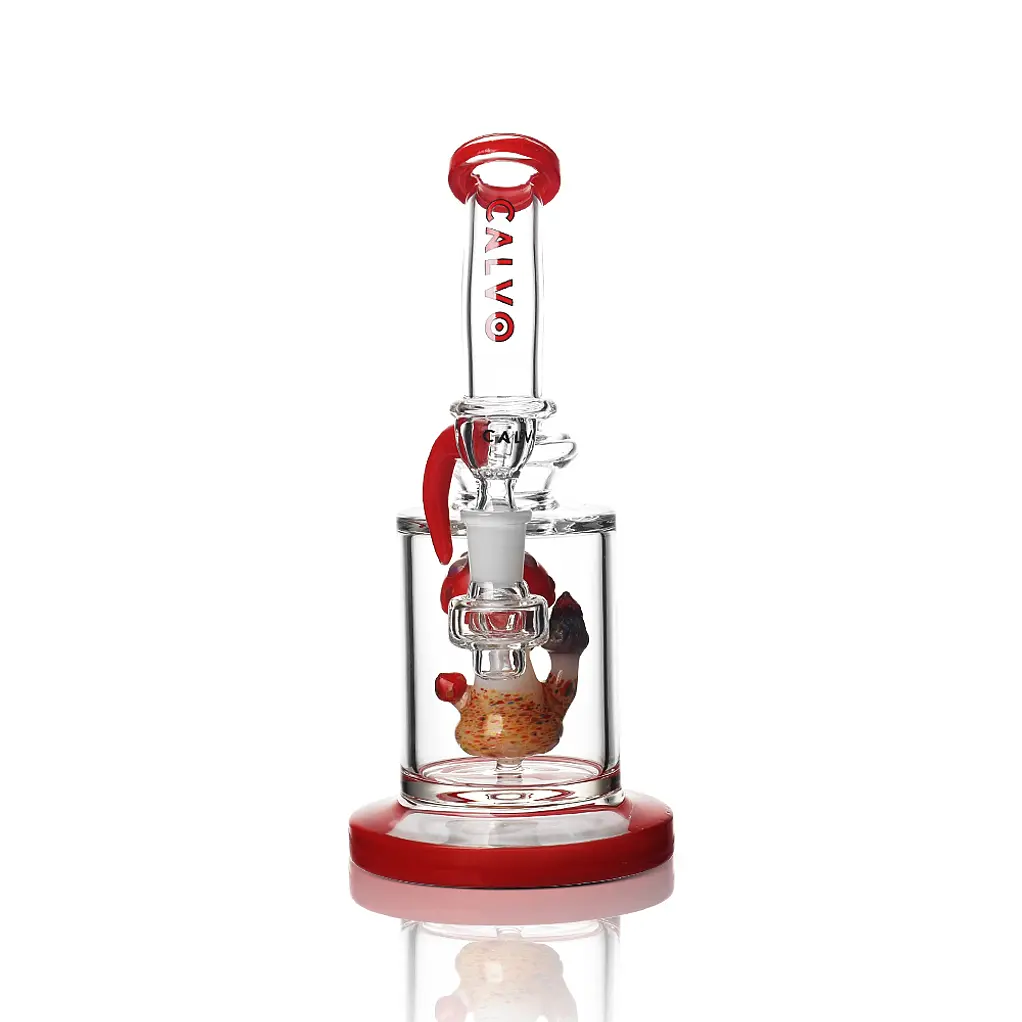 Bong Calvo Glass Mushroom Rig Red 21 Cm