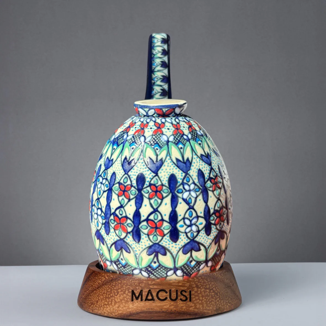Pipa Bong Macusi Ceramica Artesanal Bubbler Xícal Tricolor