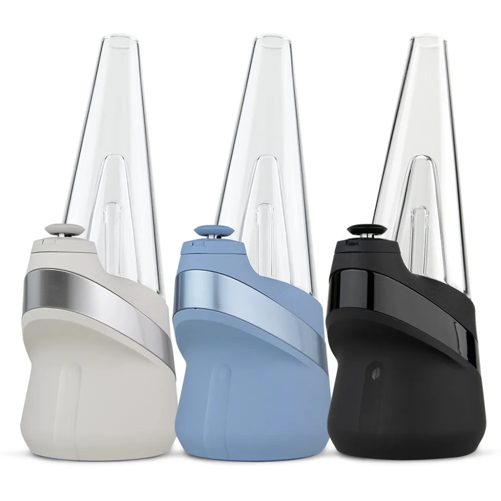 Three electronic devices with different colors - white, blue, and black - are displayed side by side.