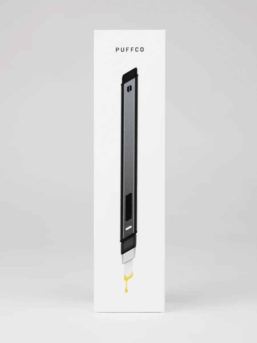 a Puffco e- cigarette product packaging.