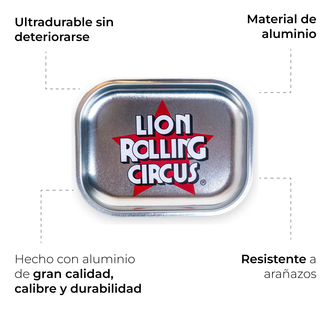 Charola Para Rolar Metal Chica Silver Lion Rolling Circus